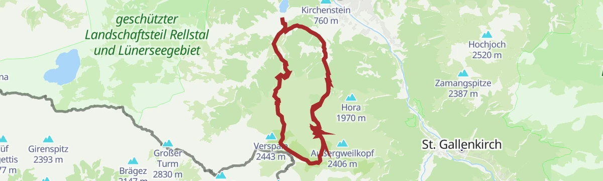 Route map: Rund um die Tschaggunser Mittagsspitze